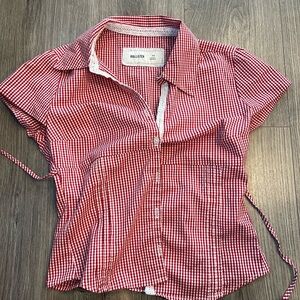 Hollister Red Gingham Button Down Shirt